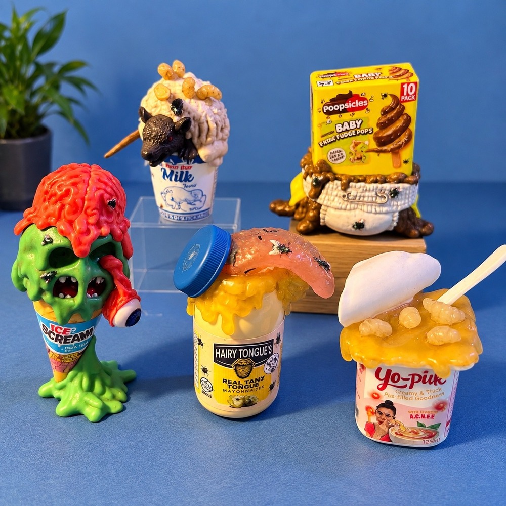 Zuru 5 Surprise Gross Mini Brands Series 1 Lot of 5 Eye-Cream Mayonnaise Milk